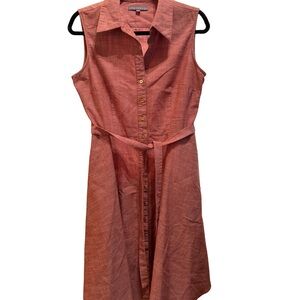 Sharagano Terracotta Sleeveless Midi Dress